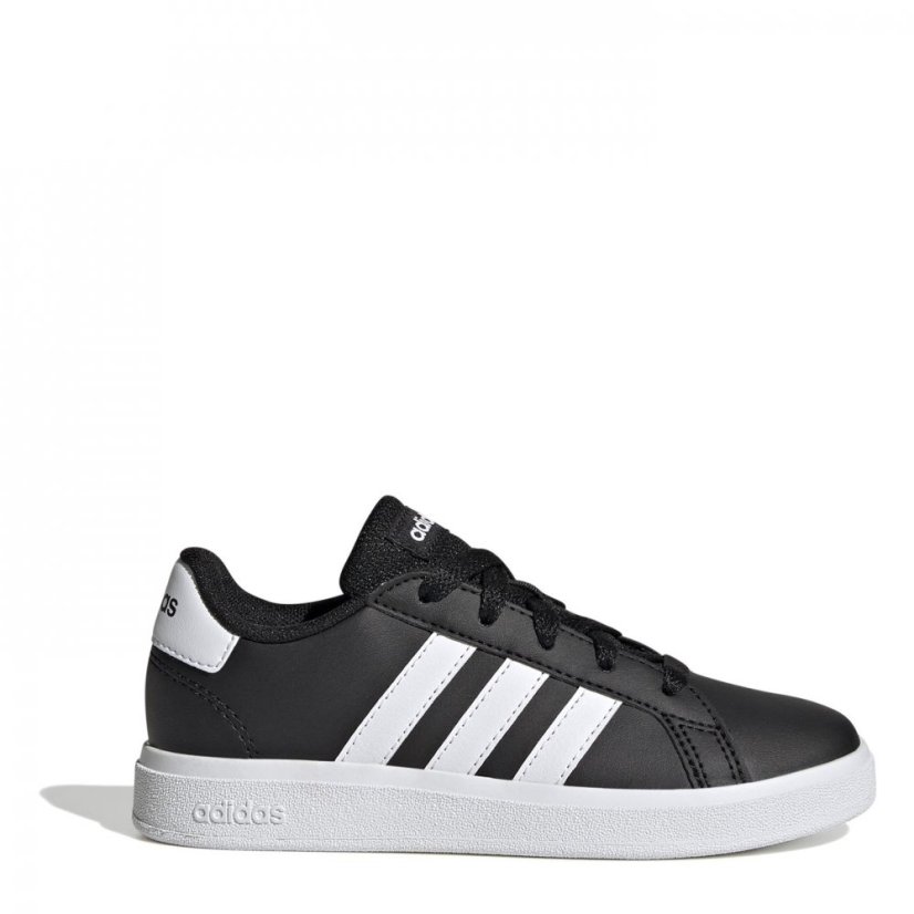 adidas Grand Court Junior Boys Trainers Black/White