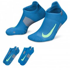 Nike Multiplier Running No-Show Socks (2 Pairs) Blue