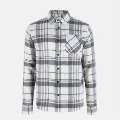 SoulCal Men's Soul Check Long-Sleeve Patterned Shirt White/Grey
