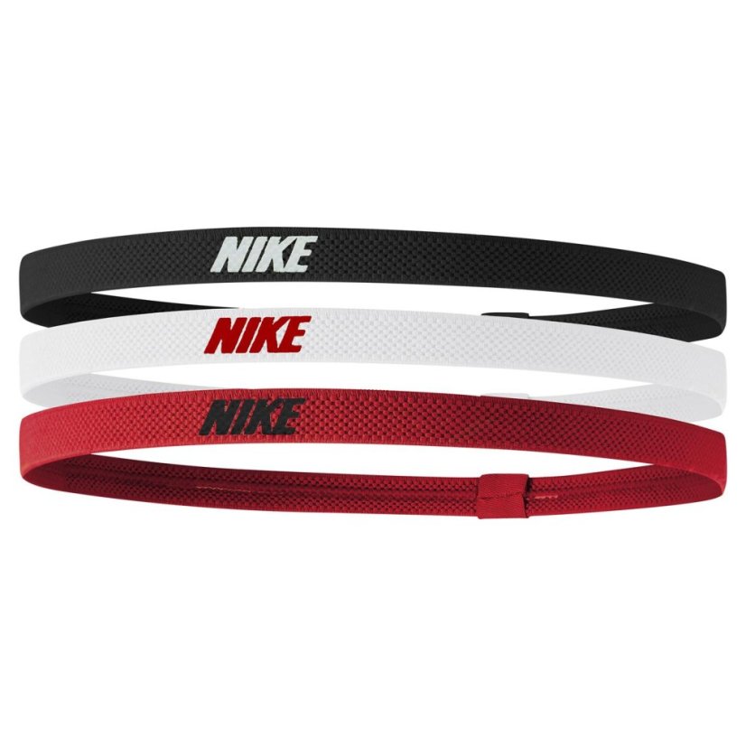 Nike 3 Pack Headbands Adults Black/White/Red