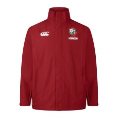 Canterbury Men's British and Irish Lions Waterproof Long Sleeve 2024 Performance Rugby Jacket Red Dahlia