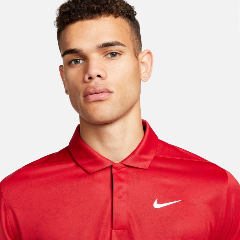 Nike Dri-FIT ADV Tiger Woods Men's Contour Print Golf Polo Gym Red/White