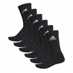 adidas Crew Socks 6 Pack Mens Black