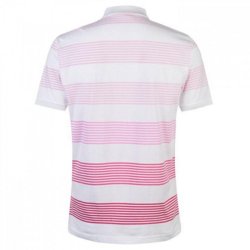 Pierre Cardin Stripe Jersey Polo Shirt Mens Pink/White