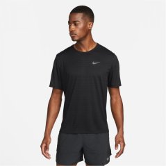 Nike DriFit Miler Running Top Mens Black