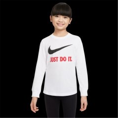 Nike Kids' Swoosh Just Do It Long Sleeve T-Shirt White