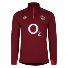 Umbro England Rugby Mid Layer Top 2023 2024 Adults Red/Scarlet