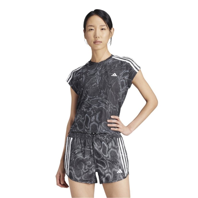 adidas Women's All Over Print Regular Fit T-Shirt Black