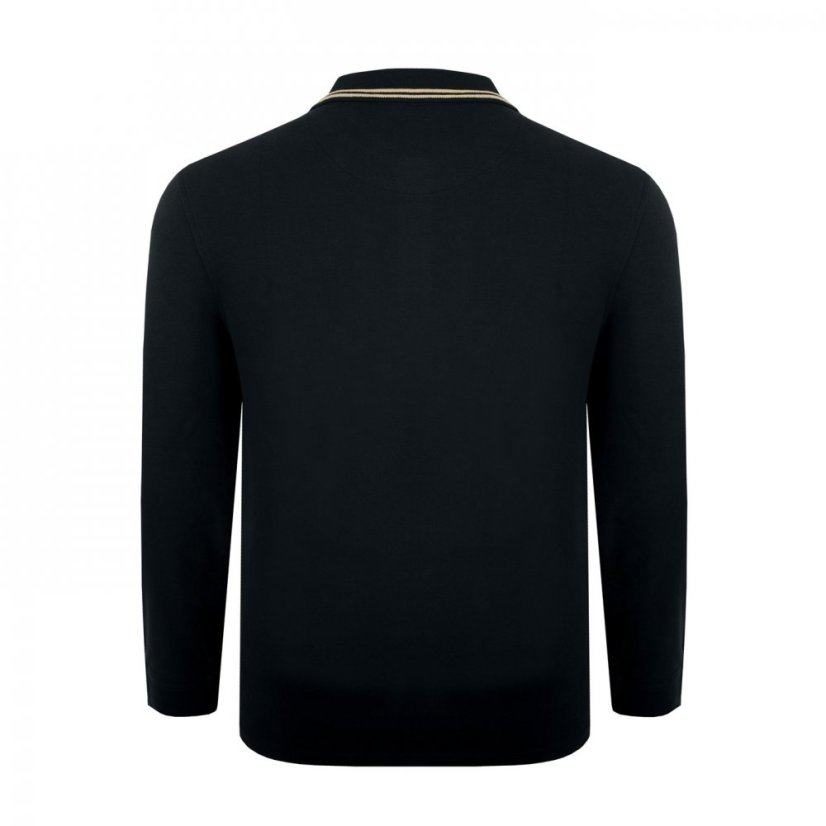 Firetrap Lazer Long Sleeve Polo Mens Black