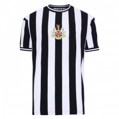 Score Draw Draw Newcastle United FC Retro Home Shirt 1974 Adults Black/White