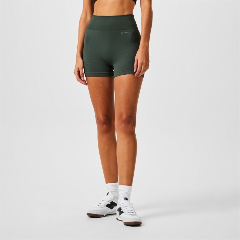 USA Pro Seamless Inch Shorts Womens Khaki Velikost: (34