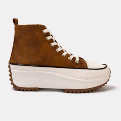Firetrap Platform Hi top Ladies Trainers Brown