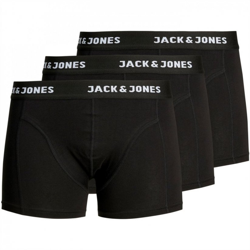 Jack and Jones Sense 3 Pack Trunks Mens Black/Black