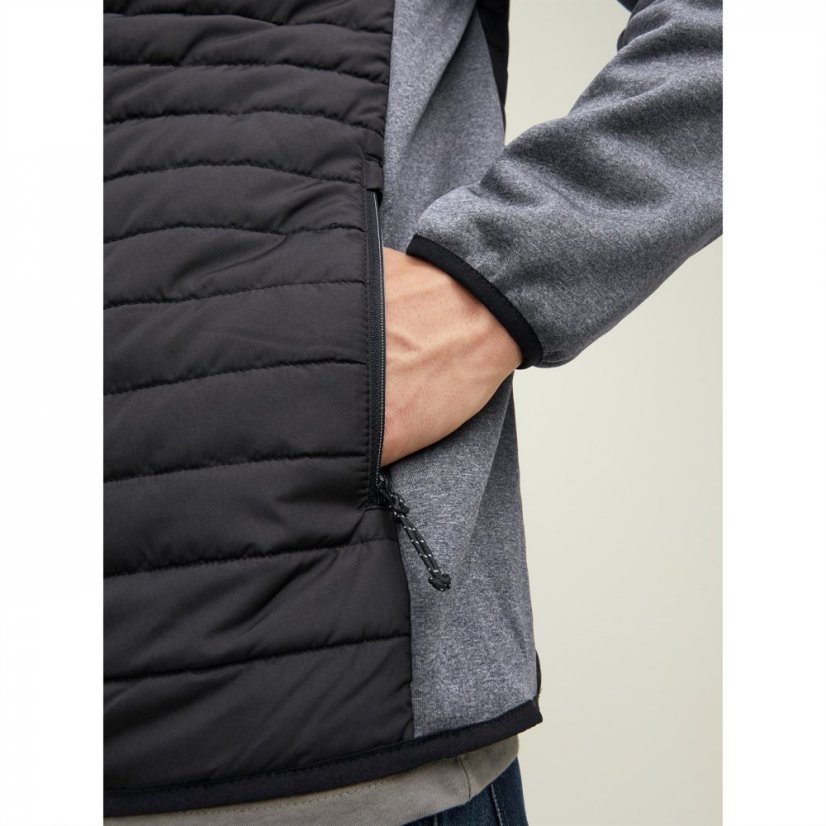 Jack and Jones Quilted Puffer Jacket Black/Grey