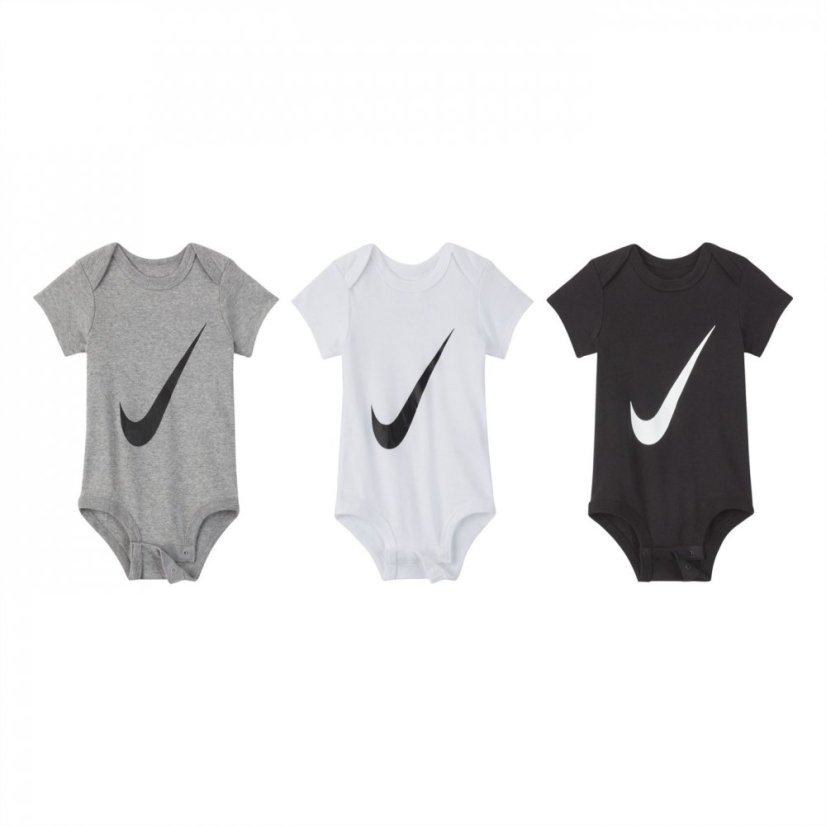 Nike Swoosh 3 Pack Bodysuit Baby White