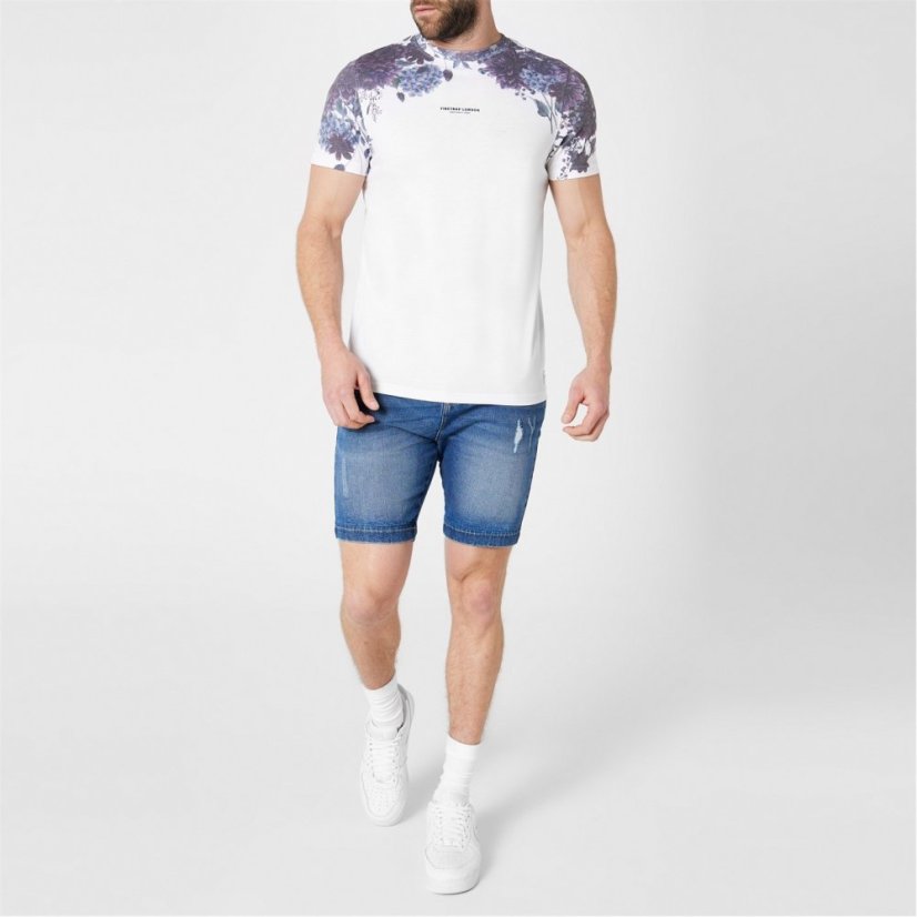 Firetrap Sub T Shirt Mens White Floral