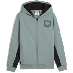 Puma Unisex Kids' Active Full-Zip Hoodie Green Moon