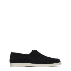 Fabric Suede Lace Up Shoes Mens Black