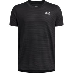 Under Armour Kids' Tech Vent Jacquard Short Sleeve Performance Gym Top Black/White