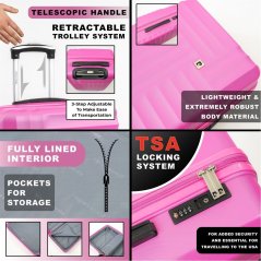 Pierre Cardin Soleil Hard Shell Cabin Suitcase Small Luggage Pink