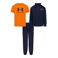 Under Armour Kids' Brawler Poly Tracksuit Navy/Orange