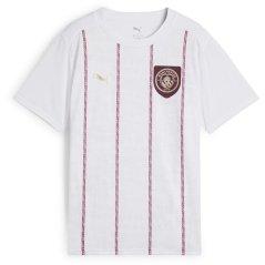 Puma Manchester City Pre Match Short Sleeve Shirt Juniors White/Jasper