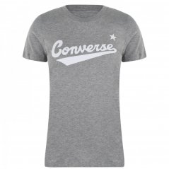 Converse Nova Logo T Shirt Ladies Grey Heather