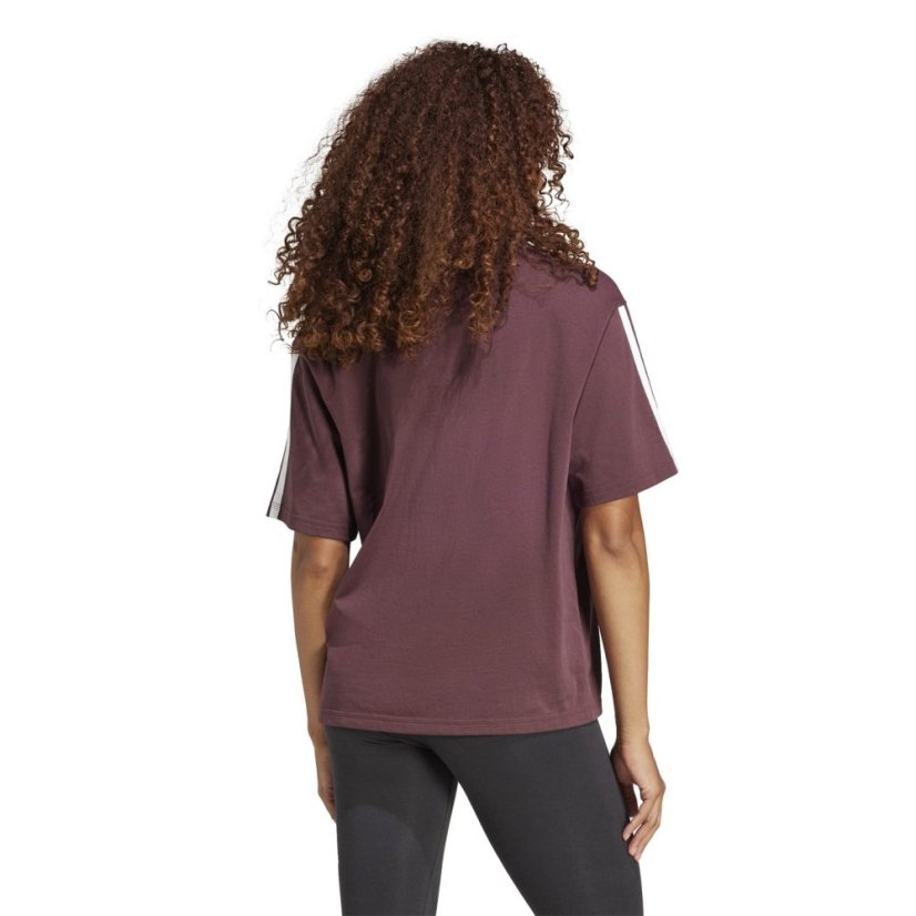 adidas Essentials 3 Stripe dámske tričko Ruby