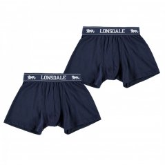 Lonsdale 2 Pack Boxer Shorts Junior Boys Navy