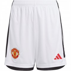 adidas Manchester United Home Shorts 2023 2024 Juniors White