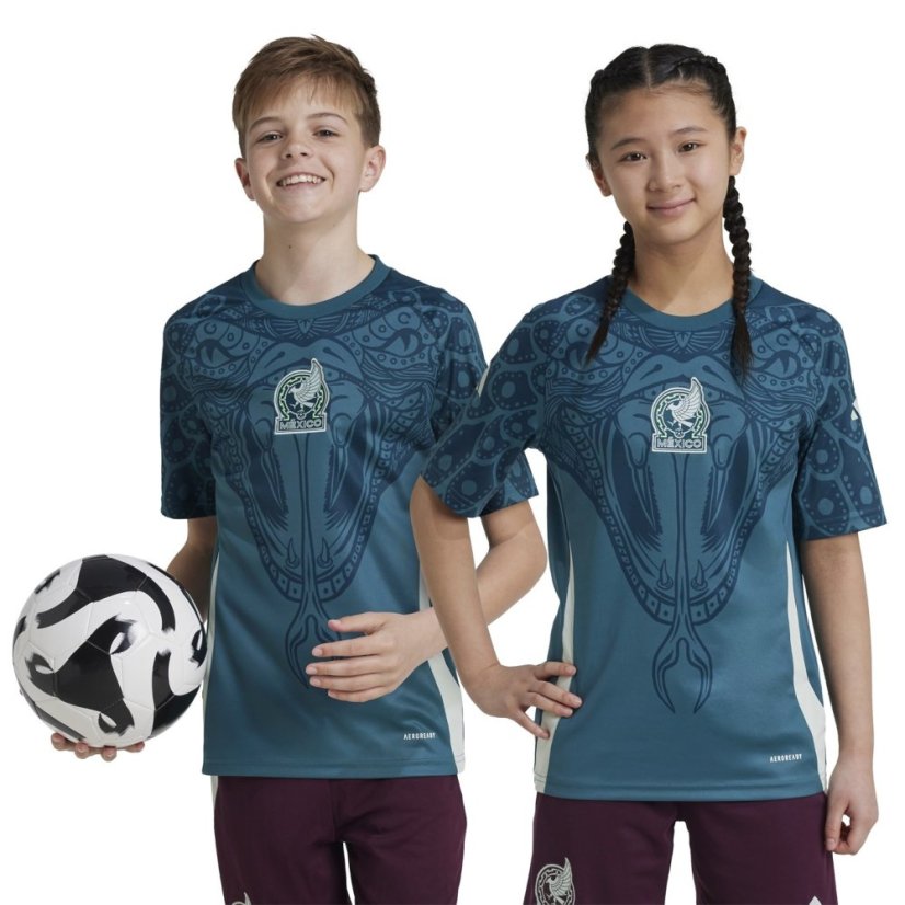 adidas Mexico Pre Match Shirt 2024 Juniors Green