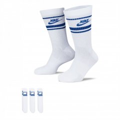 Nike Sportswear Dri-FIT Everyday Essential Crew Socks (3 Pairs) White/Royal