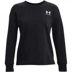 Under Armour Rival Fleece Oversize Crew Womens Black/White