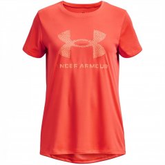 Under Armour Tech™ Print Fill Big Logo Short Sleeve Girls Orange