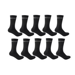 Donnay 10 Pack Crew Socks Plus Size Black