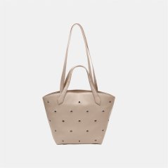 Firetrap Women's Eyelet Faux Leather Magnetic Tote Bag Beige
