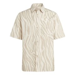 adidas Animal All Over Print Short-Sleeve Shirt Beige