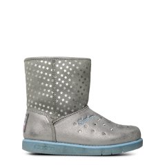 Skechers Glitz Glam Girls Boots Silver
