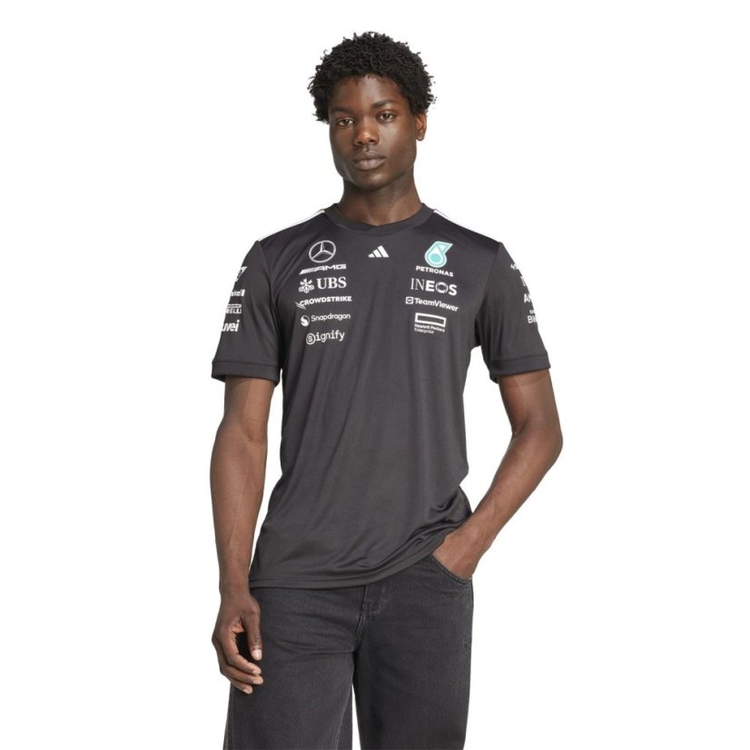 adidas Mercedes AMG Petronas Formula One Team Driver Shirt Mens Black/White