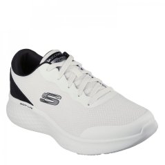 Skechers Duraleather Overlay & Mesh Lace Up Low-Top Trainers Mens White