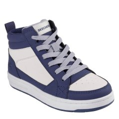 Skechers Lace Up Fleece Lined High Top W Zip High-Top Trainers Unisex Kids Navy/Tan