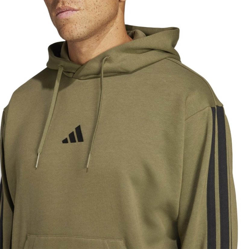 adidas Essentials Fleece 3-Stripes pánska mikina Olive Strata