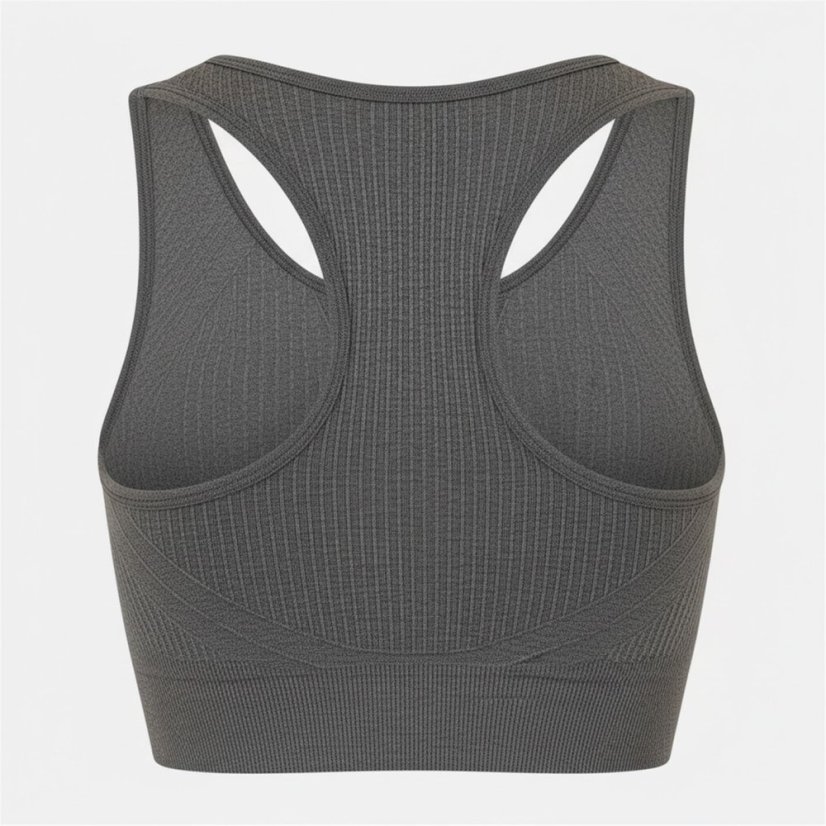 USA Pro UP Seamless Crop Sports Bra Charcoal