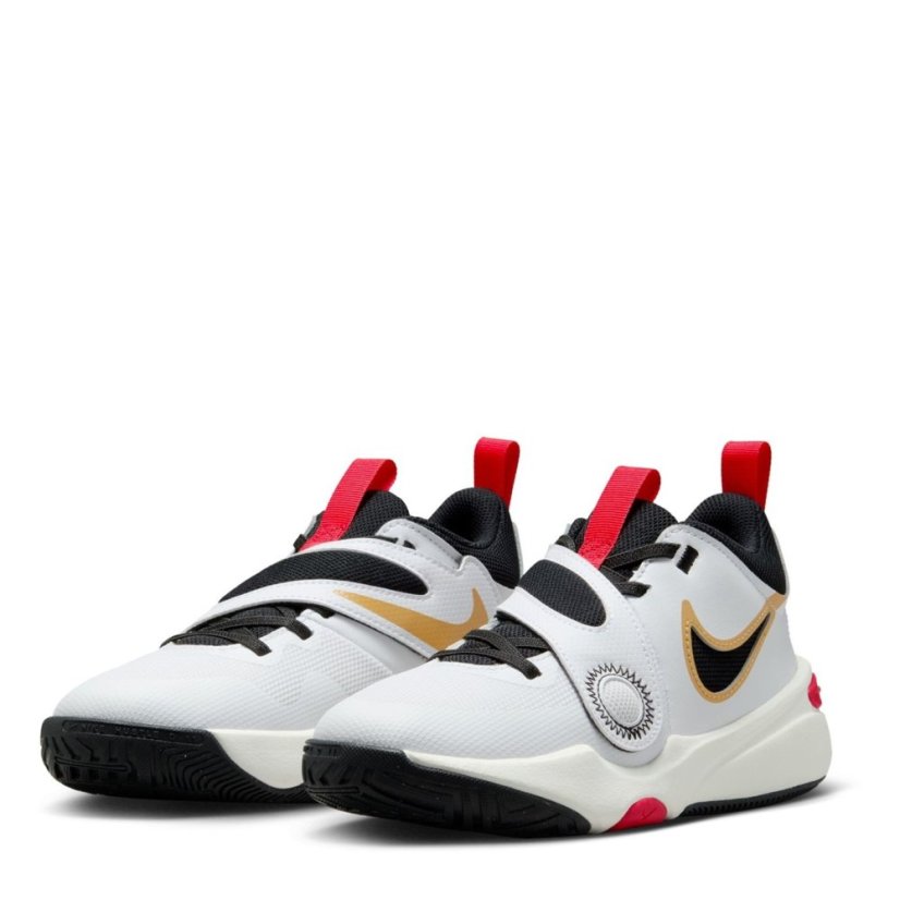 Nike Hustle D11 Junior Boys Basketball Trainers White/Black