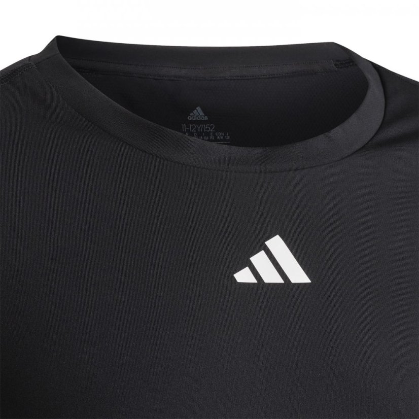 adidas TechFit T Shirt Junior Girls Black/White