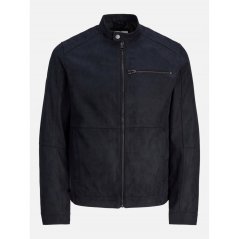 Jack and Jones Dylan Biker Jacket Mens Jet Black