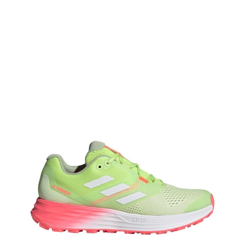 adidas Terrex Two Flow Trail Running Shoes Womens Almost Lime / Crystal White /