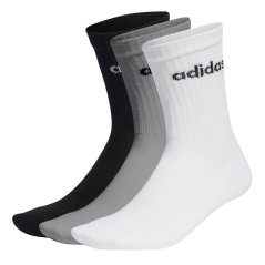 adidas Half-Cushioned Crew 3 Pack Socks Gry/Blk/Wht