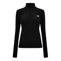 New Balance Womens Running Space Dye Quarter Zip Black