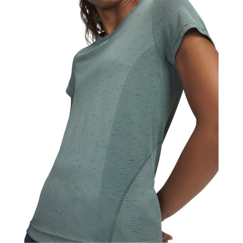 Under Armour Women's Vanish Seamless Short-Sleeve Performance Gym Top Green/White